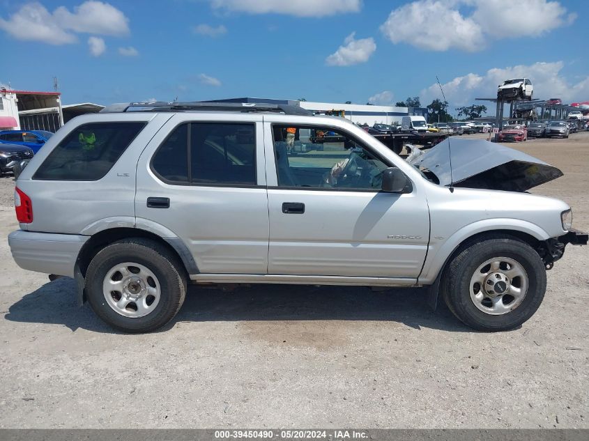 2001 Isuzu Rodeo Ls 3.2L V6/Lse 3.2L V6/S 3.2L V6 VIN: 4S2CK58W314345065 Lot: 39450490