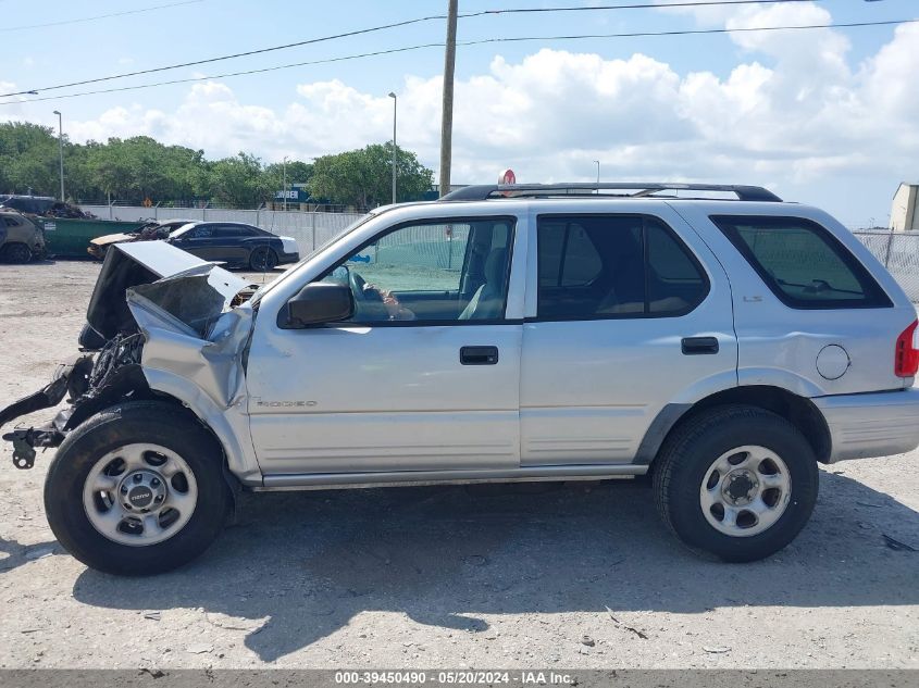 2001 Isuzu Rodeo Ls 3.2L V6/Lse 3.2L V6/S 3.2L V6 VIN: 4S2CK58W314345065 Lot: 39450490