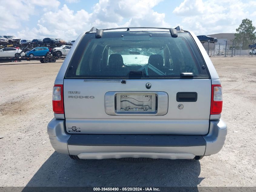 2001 Isuzu Rodeo Ls 3.2L V6/Lse 3.2L V6/S 3.2L V6 VIN: 4S2CK58W314345065 Lot: 39450490