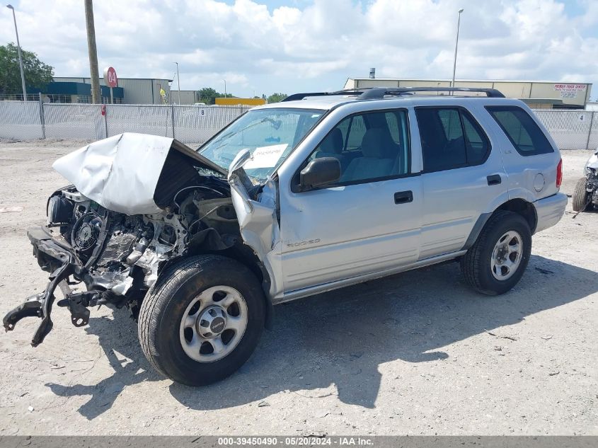 2001 Isuzu Rodeo Ls 3.2L V6/Lse 3.2L V6/S 3.2L V6 VIN: 4S2CK58W314345065 Lot: 39450490