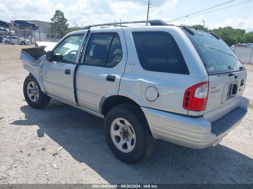 2001 Isuzu Rodeo Ls 3.2L V6/Lse 3.2L V6/S 3.2L V6 VIN: 4S2CK58W314345065 Lot: 39450490