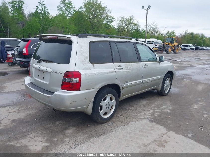 2007 Toyota Highlander Limited V6 VIN: JTEEP21A770201842 Lot: 39450504