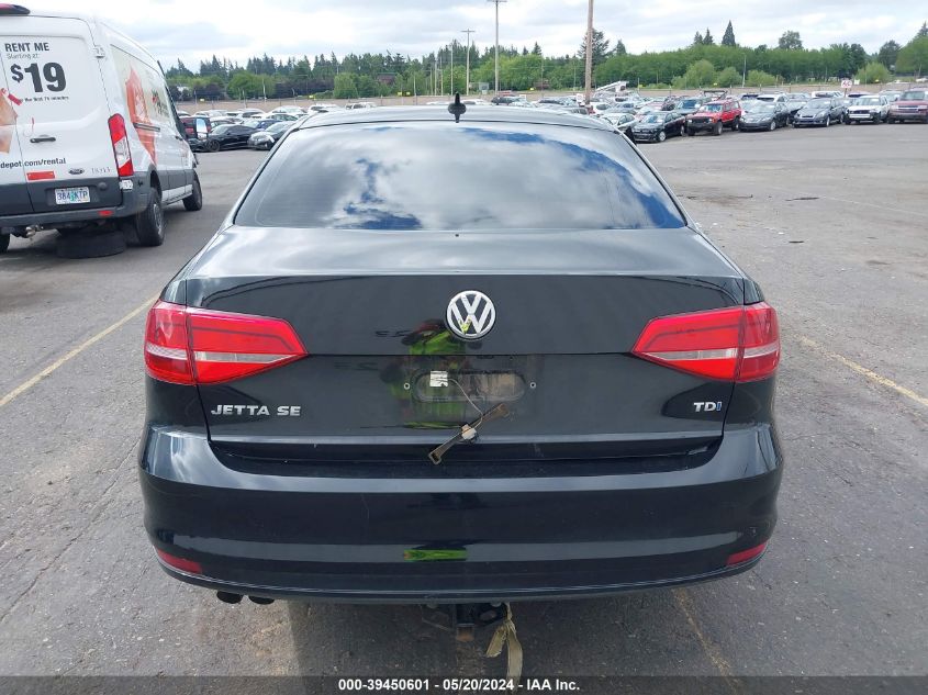 2015 Volkswagen Jetta 2.0L Tdi Se VIN: 3VWLA7AJ4FM272385 Lot: 39450601