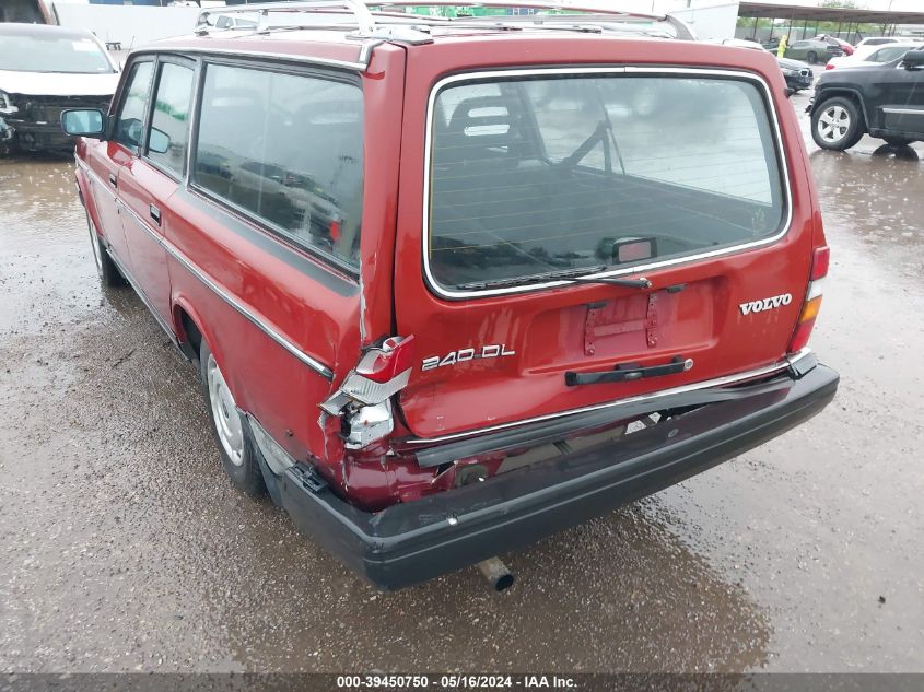 1989 Volvo 245 Dl/Gl VIN: YV1AX8855K1813596 Lot: 39450750