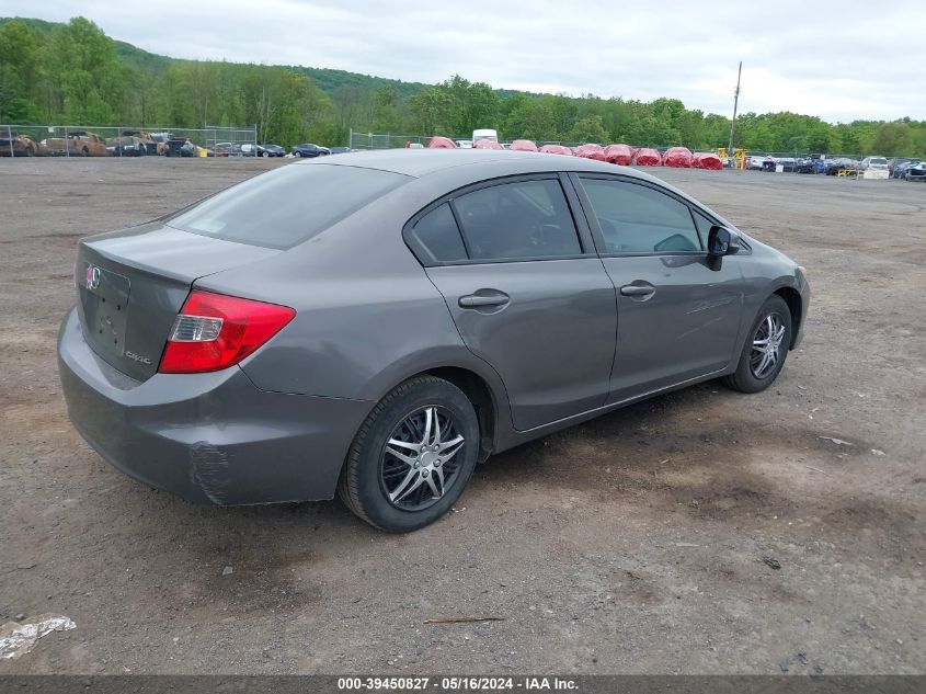 2012 Honda Civic Lx VIN: 2HGFB2F59CH522128 Lot: 39450827