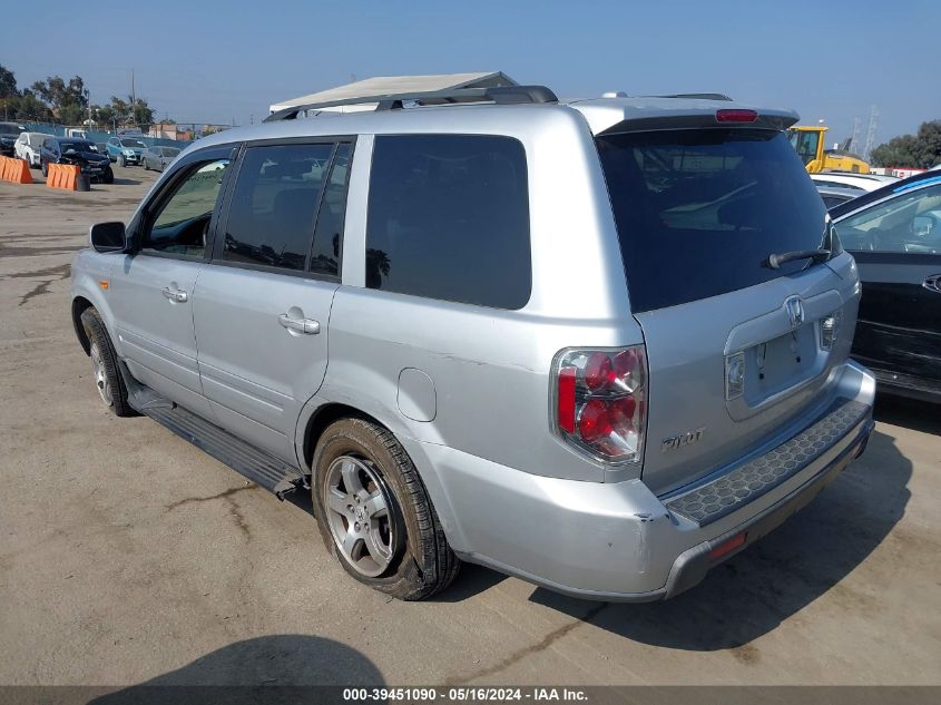 2007 Honda Pilot Ex-L VIN: 5FNYF28597B041039 Lot: 39451090