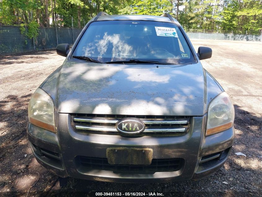 2007 Kia Sportage Lx VIN: KNDJF724477423841 Lot: 39451153