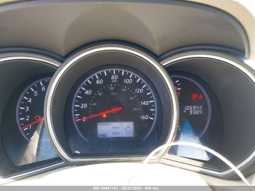 2012 Nissan Murano Sl VIN: JN8AZ1MU8CW104304 Lot: 39451161