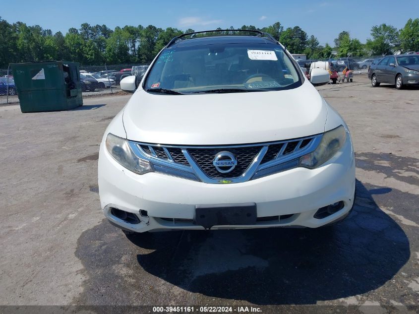 2012 Nissan Murano Sl VIN: JN8AZ1MU8CW104304 Lot: 39451161