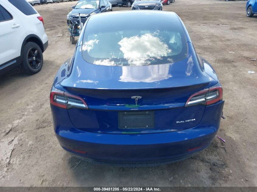 2022 Tesla Model 3 Long Range Dual Motor All-Wheel Drive VIN: 5YJ3E1EB0NF320684 Lot: 39451205