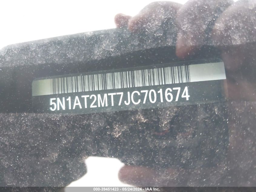 2018 Nissan Rogue Sv VIN: 5N1AT2MT7JC701674 Lot: 39451423