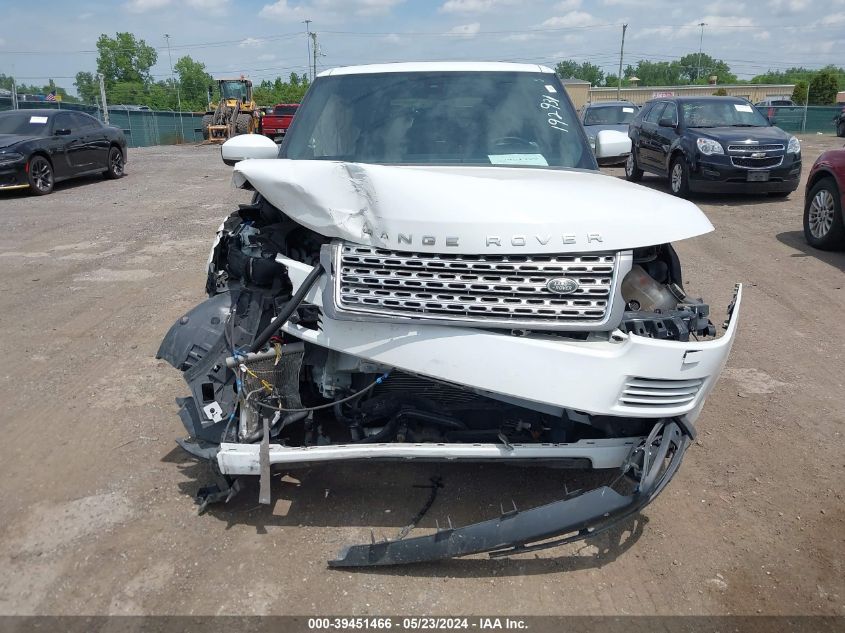 2014 Land Rover Range Rover 3.0L V6 Supercharged Hse VIN: SALGS2WF3EA192931 Lot: 39451466