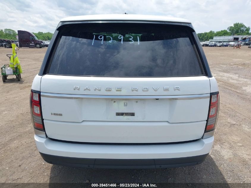 2014 Land Rover Range Rover 3.0L V6 Supercharged Hse VIN: SALGS2WF3EA192931 Lot: 39451466