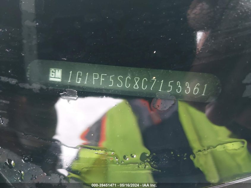 2012 Chevrolet Cruze 1Lt VIN: 1G1PF5SC8C7153361 Lot: 39451471