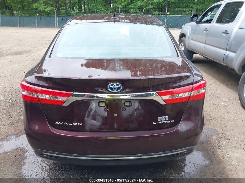 2013 Toyota Avalon Hybrid Limited VIN: 4T1BD1EB1DU017235 Lot: 39451543