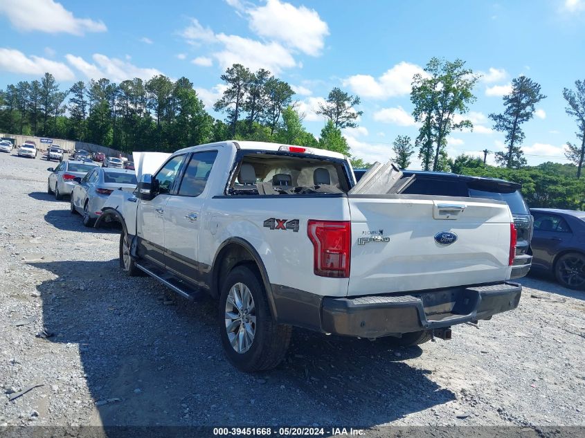 2015 Ford F-150 Lariat VIN: 1FTEW1EG4FFB59030 Lot: 39451668