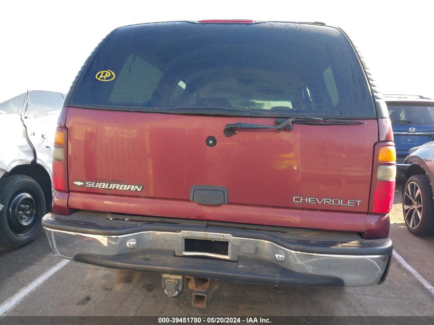 2001 Chevrolet Suburban 1500 Ls VIN: 1GNEC16T91J291282 Lot: 39451780