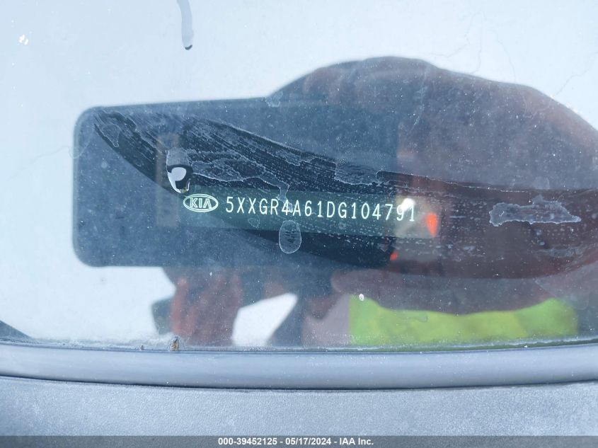 2013 Kia Optima Sx VIN: 5XXGR4A61DG104791 Lot: 39452125