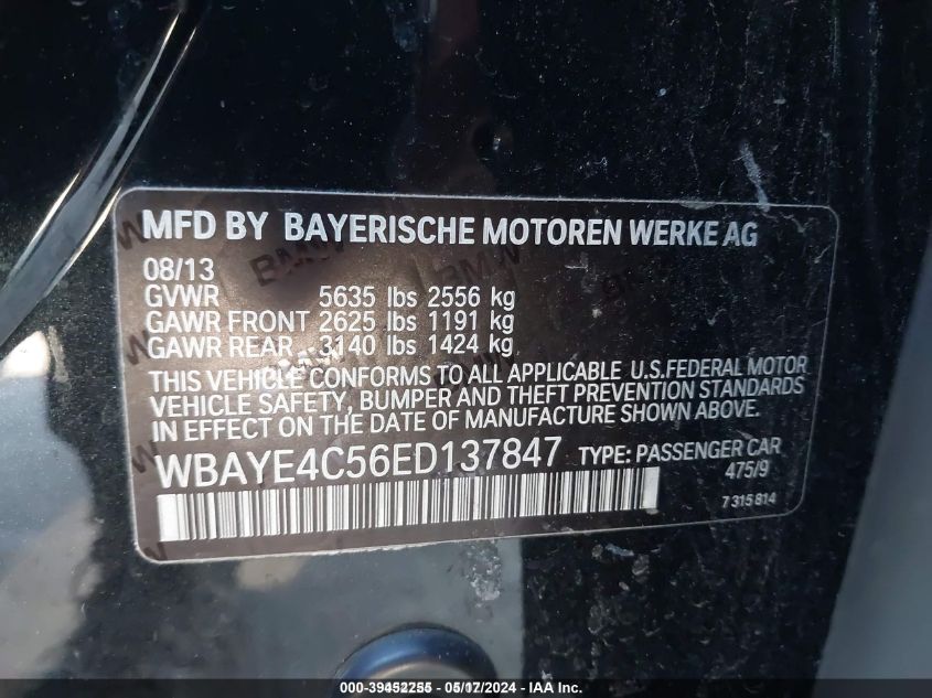 WBAYE4C56ED137847 2014 BMW 740Li