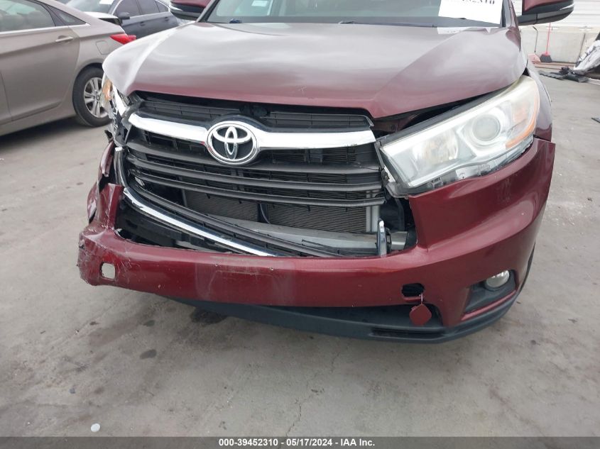2016 Toyota Highlander Xle V6 VIN: 5TDKKRFH9GS185385 Lot: 39452310