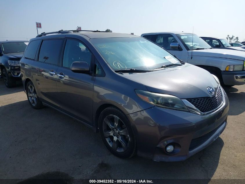 2015 Toyota Sienna Se 8 Passenger VIN: 5TDXK3DC1FS556242 Lot: 39452352