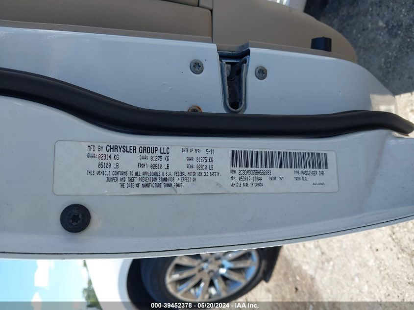 2011 Chrysler 300 Limited VIN: 2C3CA5CG5BH592093 Lot: 39452378
