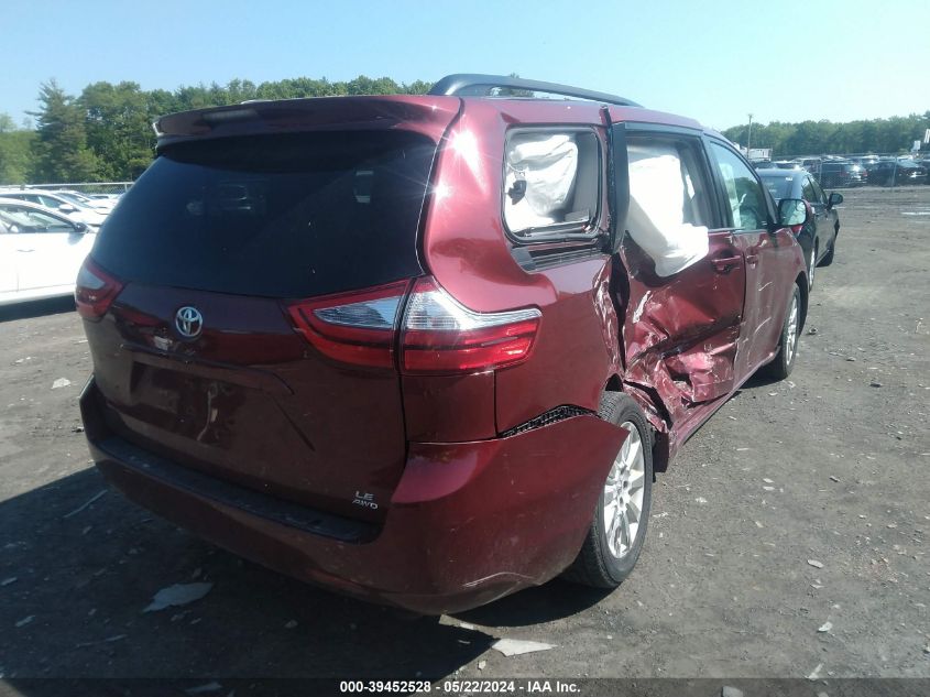 2015 Toyota Sienna Le 7 Passenger VIN: 5TDJK3DC7FS125748 Lot: 39452528