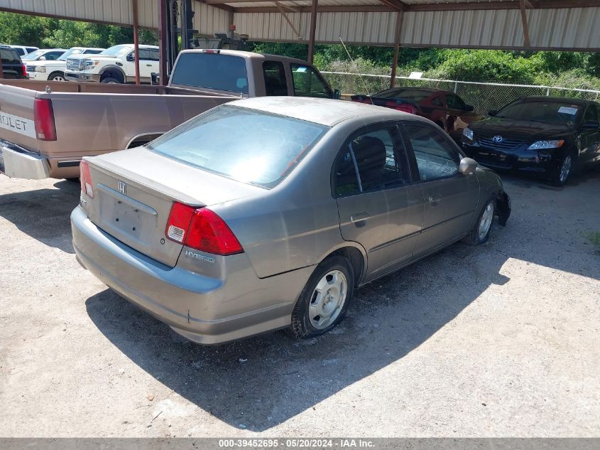 2004 Honda Civic Hybrid VIN: JHMES96694S007487 Lot: 39452695