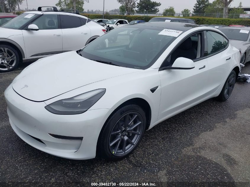 2023 Tesla Model 3 Rear-Wheel Drive VIN: 5YJ3E1EA2PF476574 Lot: 39452730