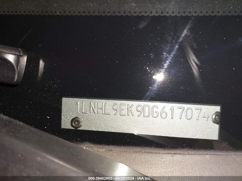 2013 Lincoln Mks VIN: 1LNHL9EK9DG617074 Lot: 39452882