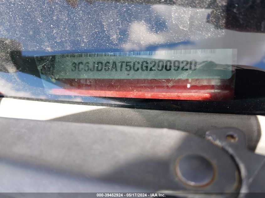 2012 Ram 1500 St VIN: 3C6JD6AT5CG200920 Lot: 39452924