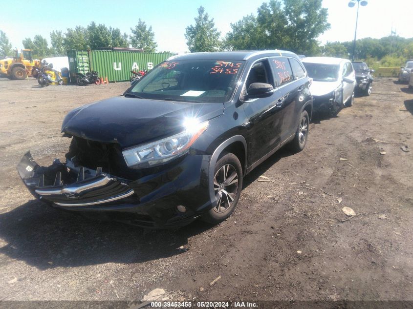 2016 Toyota Highlander Xle V6 VIN: 5TDJKRFH3GS247617 Lot: 39453455