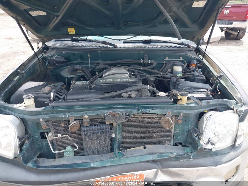 2000 Toyota Tundra Sr5 V8 VIN: 5TBRT3412YS009335 Lot: 39453597