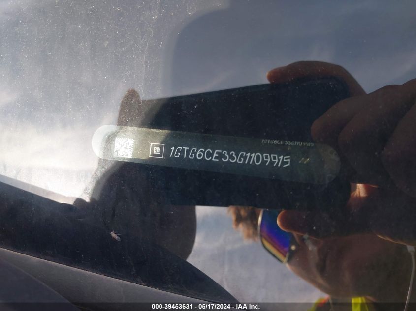 2016 GMC Canyon Sle VIN: 1GTG6CE33G1109915 Lot: 39453631