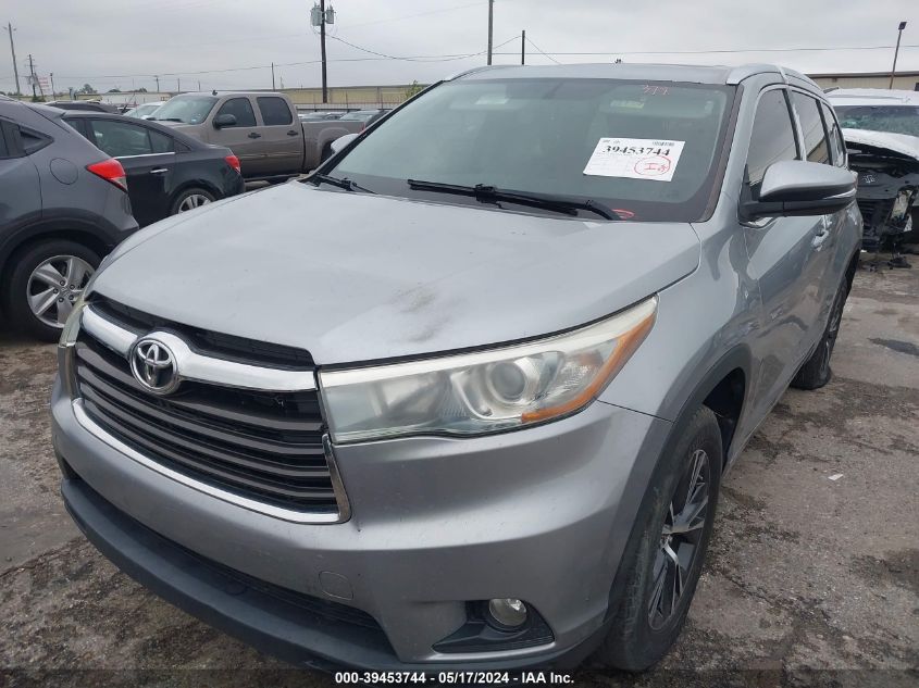 2016 Toyota Highlander Xle V6 VIN: 5TDKKRFH4GS502456 Lot: 39453744
