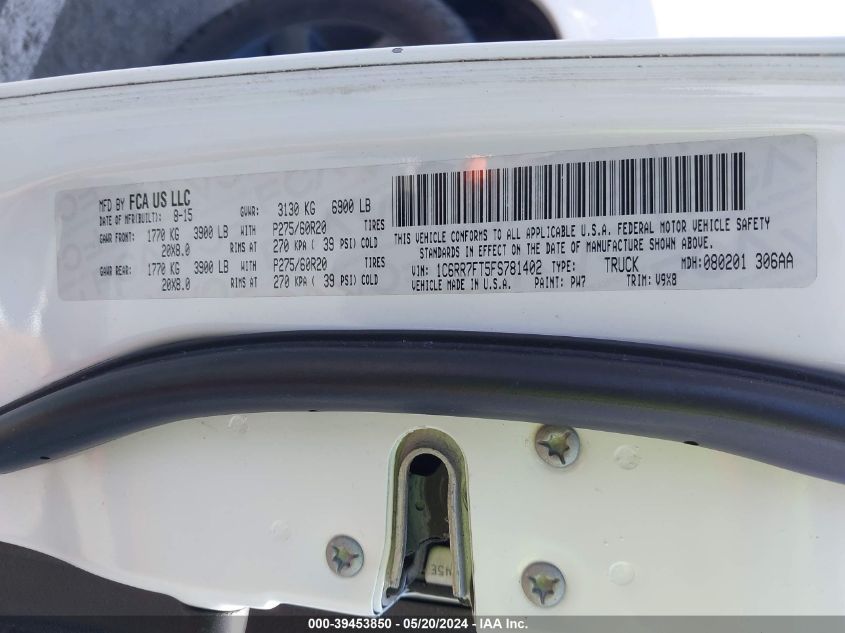 2015 RAM 1500 EXPRESS - 1C6RR7FT5FS781402