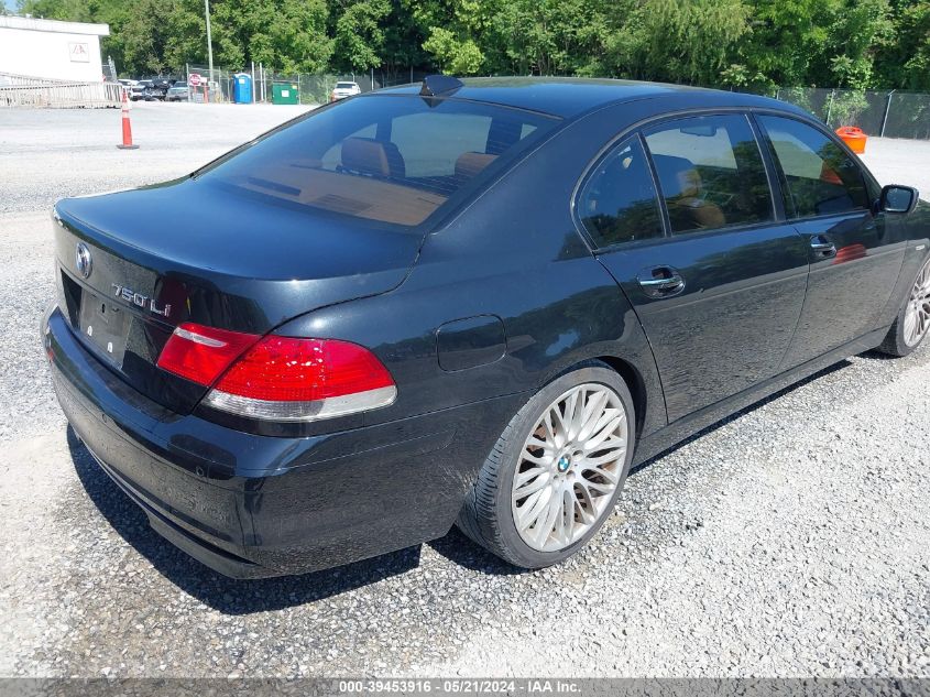 2008 BMW 750Li VIN: WBAHN83518DT87265 Lot: 39453916