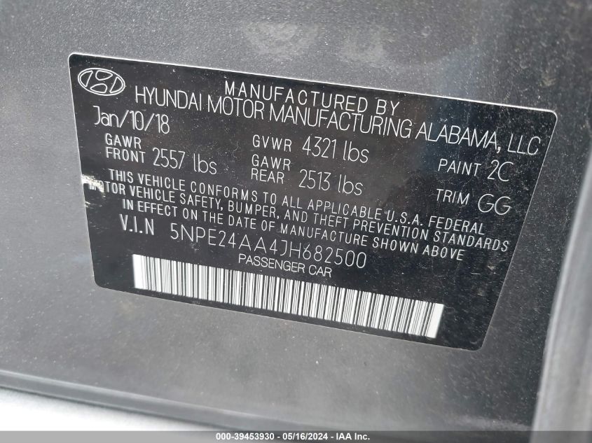 2018 HYUNDAI SONATA ECO - 5NPE24AA4JH682500