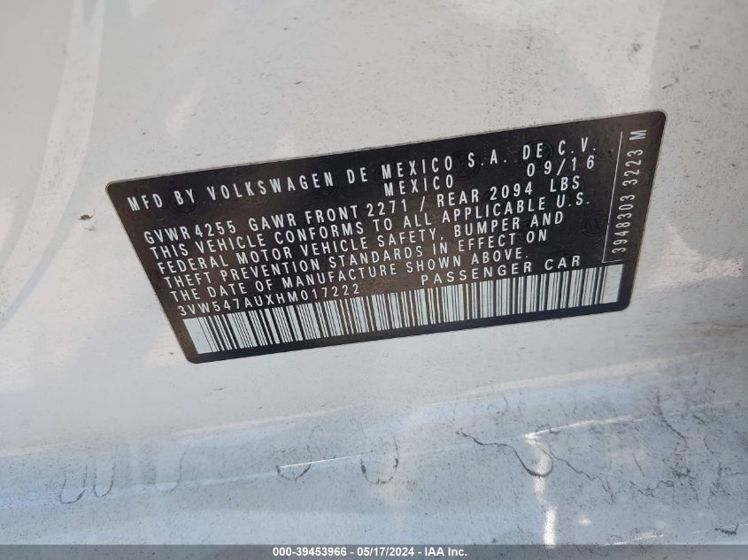 2017 VOLKSWAGEN GOLF GTI AUTOBAHN 4-DOOR/S 4-DOOR/SE 4-DOOR/SPORT 4-DOOR - 3VW547AUXHM017222