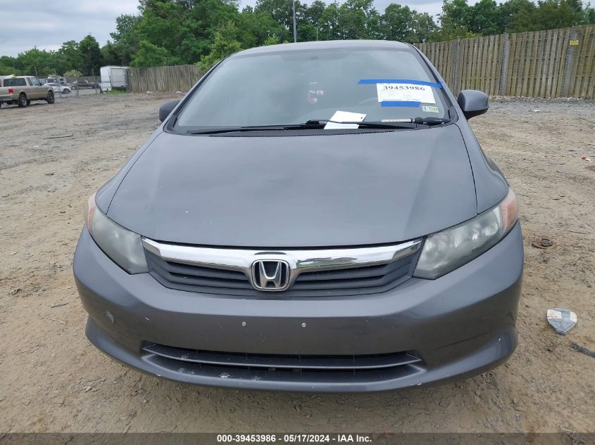 2012 Honda Civic Lx VIN: 19XFB2F52CE027280 Lot: 39453986