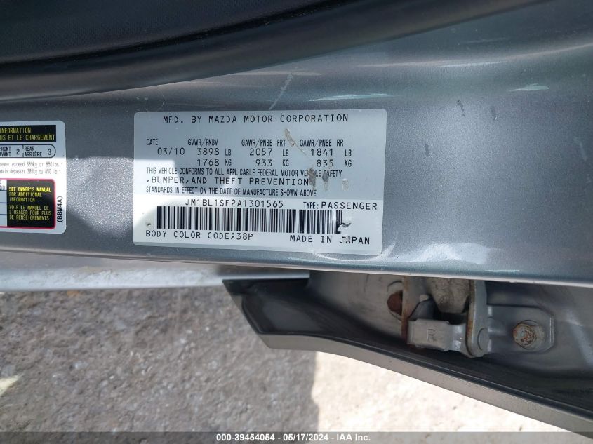 2010 Mazda Mazda3 I Sport VIN: JM1BL1SF2A1301565 Lot: 39454054