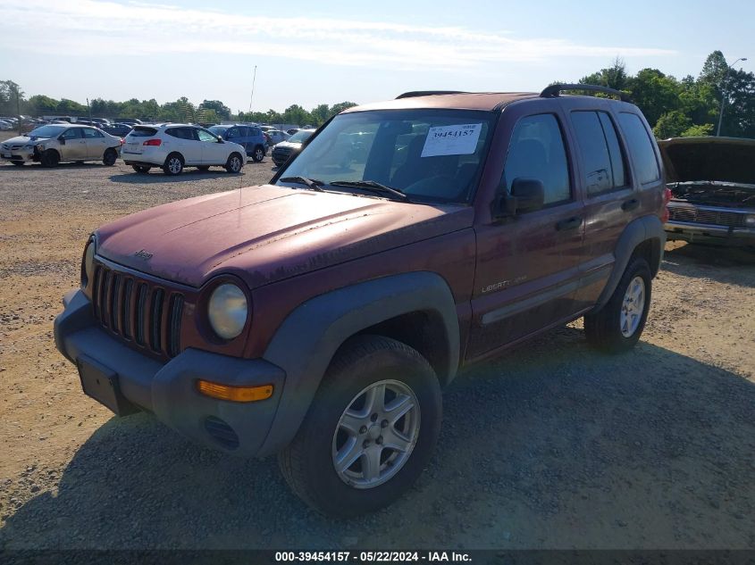 2002 Jeep Liberty Sport VIN: 1J4GL48K12W119804 Lot: 39454157