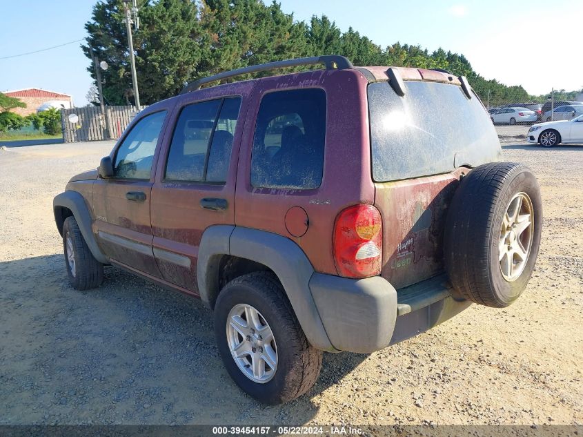 2002 Jeep Liberty Sport VIN: 1J4GL48K12W119804 Lot: 39454157