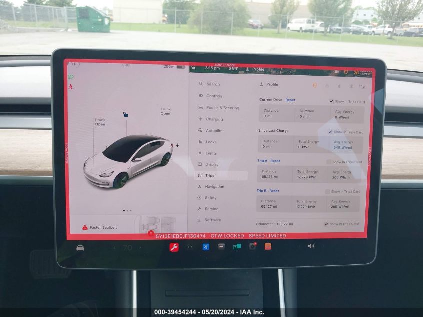 2018 Tesla Model 3 Long Range/Performance VIN: 5YJ3E1EB0JF130474 Lot: 39454244