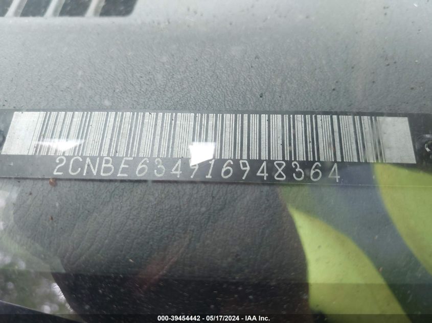 2001 Chevrolet Tracker Hard Top Lt VIN: 2CNBE634916948364 Lot: 39454442