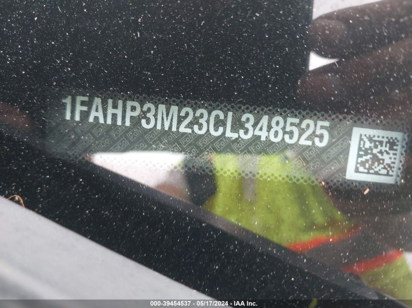 2012 Ford Focus Sel VIN: 1FAHP3M23CL348525 Lot: 39454537