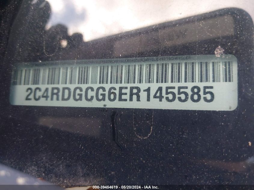 2014 Dodge Grand Caravan Sxt VIN: 2C4RDGCG6ER145585 Lot: 39454619