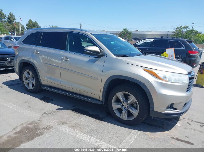 2014 Toyota Highlander Limited V6 VIN: 5TDDKRFH0ES030309 Lot: 39454639