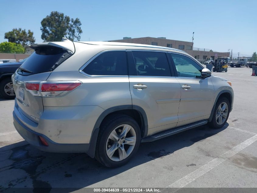 2014 Toyota Highlander Limited V6 VIN: 5TDDKRFH0ES030309 Lot: 39454639