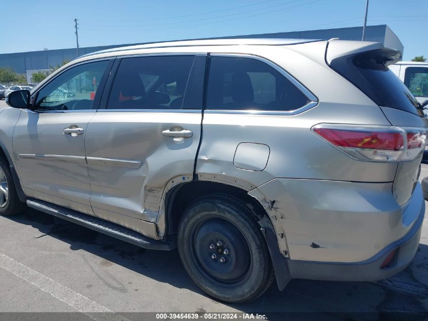 2014 Toyota Highlander Limited V6 VIN: 5TDDKRFH0ES030309 Lot: 39454639